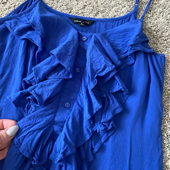 Women’s Naked Zebra blue tank top blouse size Small - Picture 3 of 10